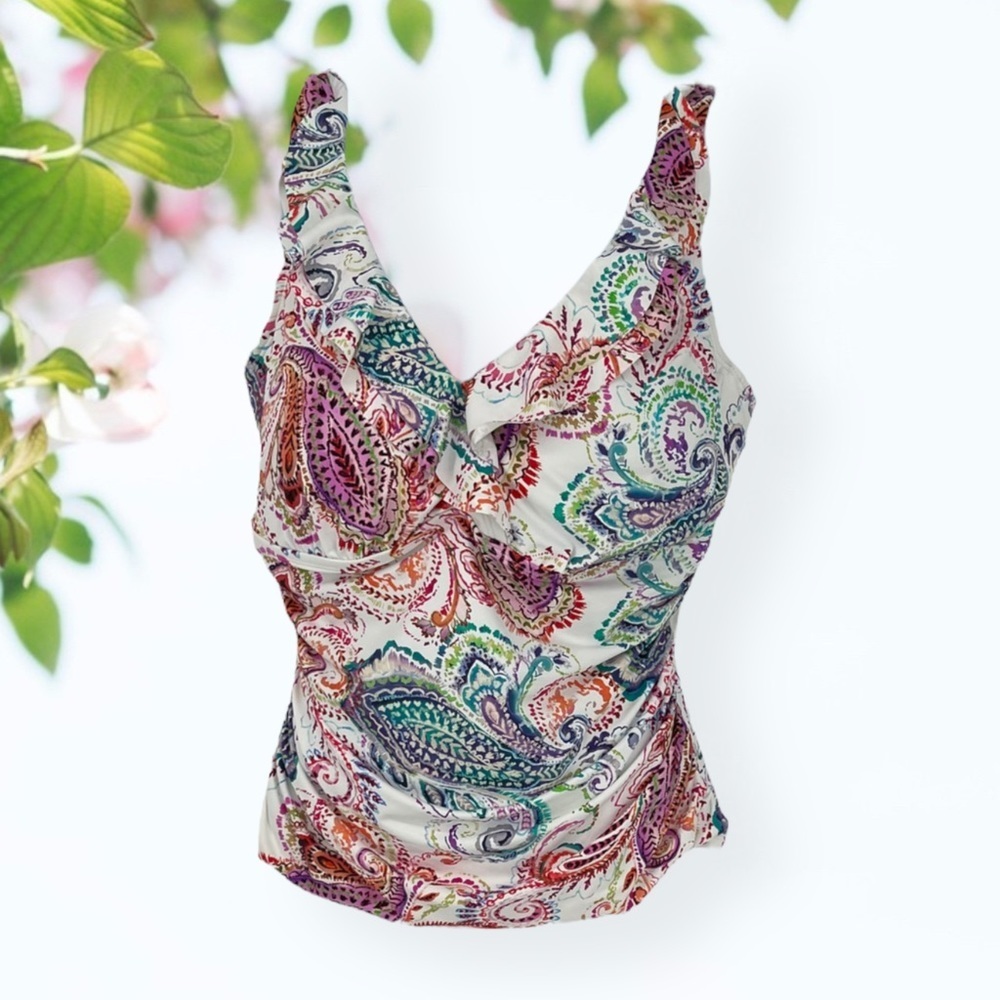 Ralph lauren tummy control tankini top size 16W - Picture 2 of 8